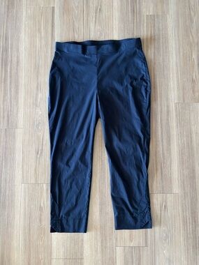 FOIL Pants Navy Blue Pull On Straight Leg Ankle Stretch Women 12 Utility Outdoor